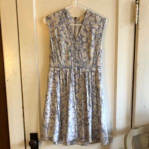 Rebecca Taylor 100% silk floral dress cloudy color